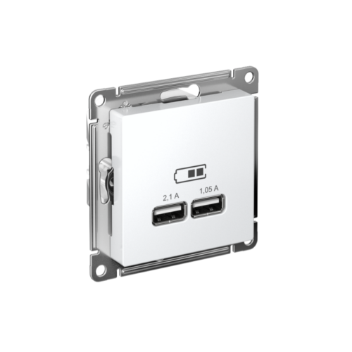 Розетка USB AtlasDesign тип A+A 5В 1х2.1А 2х1.05А механизм бел.