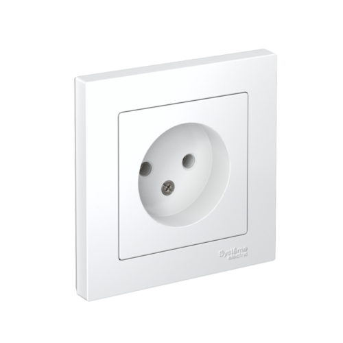 Розетка 1-м СП AtlasDesign 16А IP20 без заземл. в сборе бел.