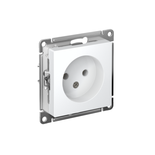 Розетка 1-м СП AtlasDesign 16А IP20 без заземл. без защ. шторок механизм бел.