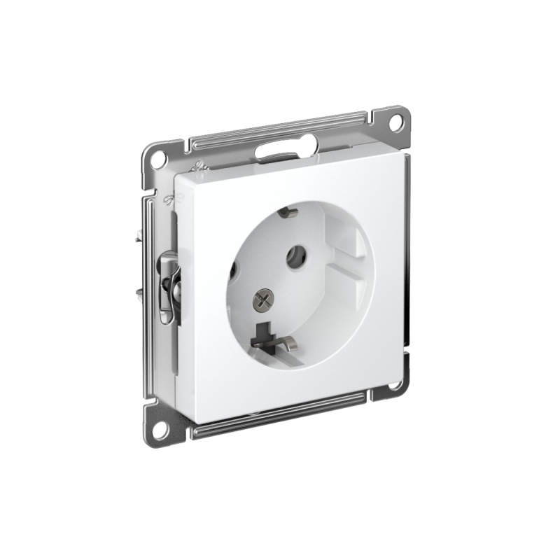 Розетка 1-м СП AtlasDesign 16А IP20 с заземл. механизм бел.