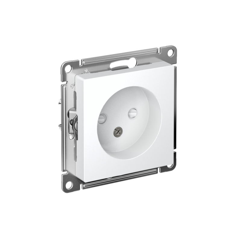 Розетка 1-м СП AtlasDesign 16А IP20 без заземл. защ. шторки механизм бел.