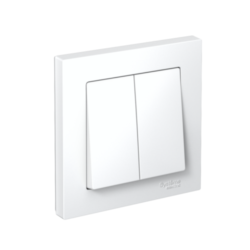 Выключатель 2-кл. СП AtlasDesign 10А IP20 (сх. 5) 10AX в сборе бел.