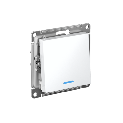 Переключатель проходной 1-кл. СП AtlasDesign 10А IP20 (сх. 6а) 10AX с подсветкой механизм бел.