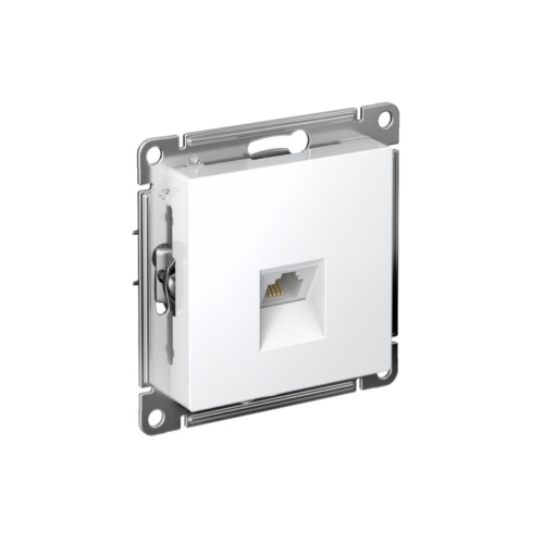 Розетка телефонная 1-м СП AtlasDesign RJ11 механизм бел.