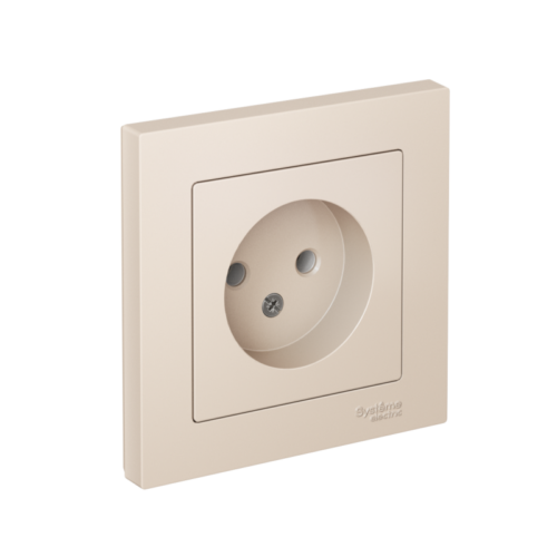 Розетка 1-м СП AtlasDesign 16А IP20 без заземл. в сборе беж.
