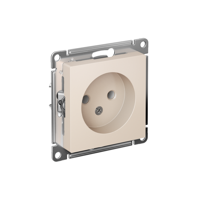 Розетка 1-м СП AtlasDesign 16А IP20 без заземл. без защ. шторок механизм беж.