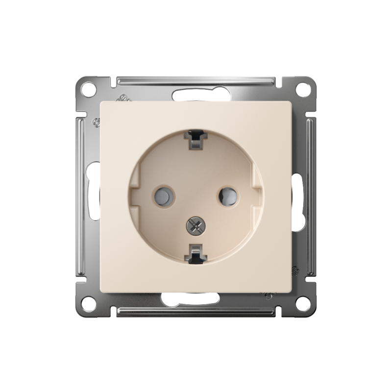 Розетка 1-м СП AtlasDesign 16А IP20 с заземл. защ. шторки механизм беж. — изображение 2