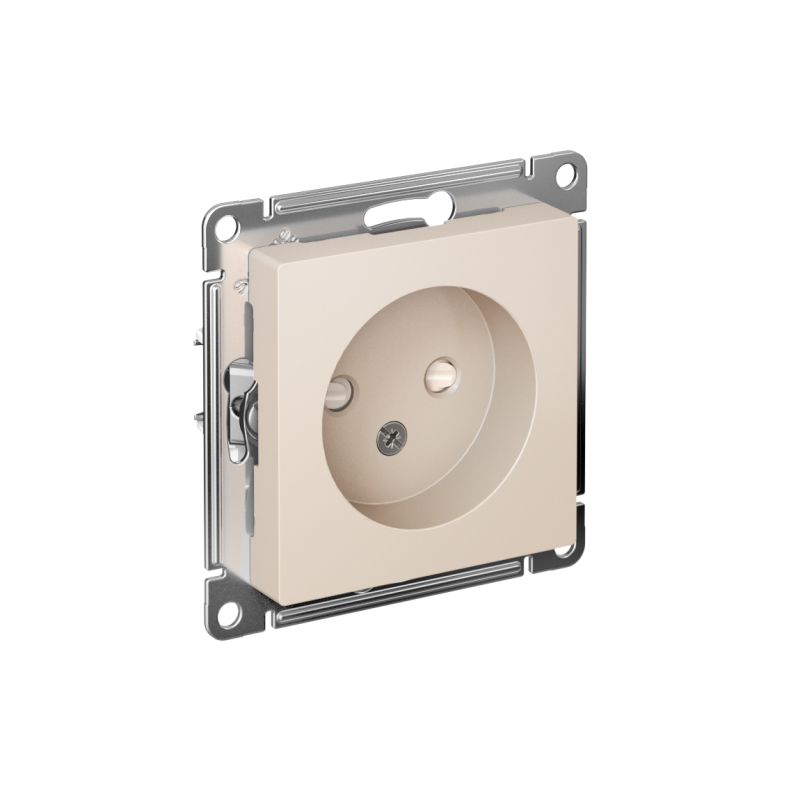 Розетка 1-м СП AtlasDesign 16А IP20 без заземл. защ. шторки механизм беж.