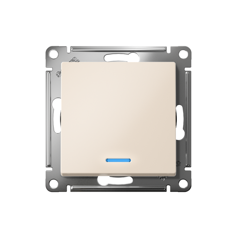 Переключатель проходной 1-кл. СП AtlasDesign 10А IP20 (сх. 6а) 10AX с подсветкой механизм беж.