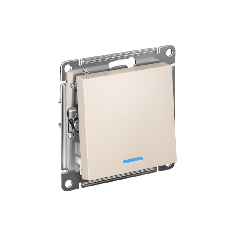 Переключатель проходной 1-кл. СП AtlasDesign 10А IP20 (сх. 6а) 10AX с подсветкой механизм беж. — изображение 2