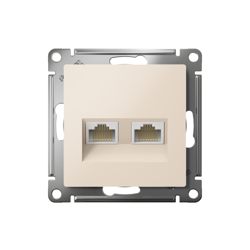 Розетка компьютерная 2-м AtlasDesign RJ45 кат.5E механизм беж. — изображение 2