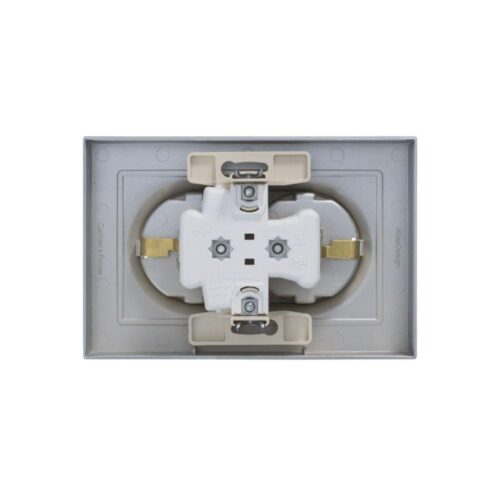 Розетка 2-м СП AtlasDesign 16А IP20 с заземл. в сборе алюм.
