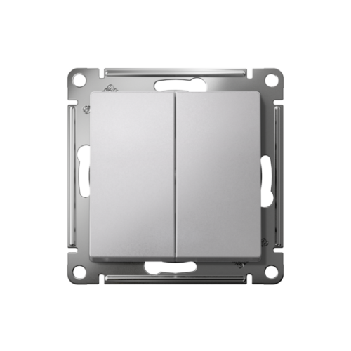 Выключатель 2-кл. СП AtlasDesign 10А IP20 (сх. 5) 10AX механизм алюм.