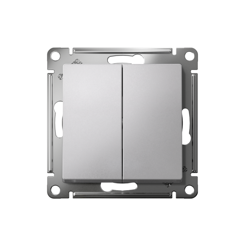 Выключатель 2-кл. СП AtlasDesign 10А IP20 (сх. 5) 10AX механизм алюм.