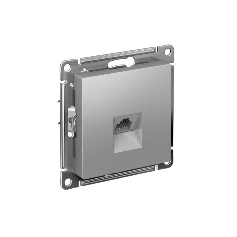 Розетка компьютерная 1-м AtlasDesign RJ45 кат.5E механизм алюм. — изображение 6