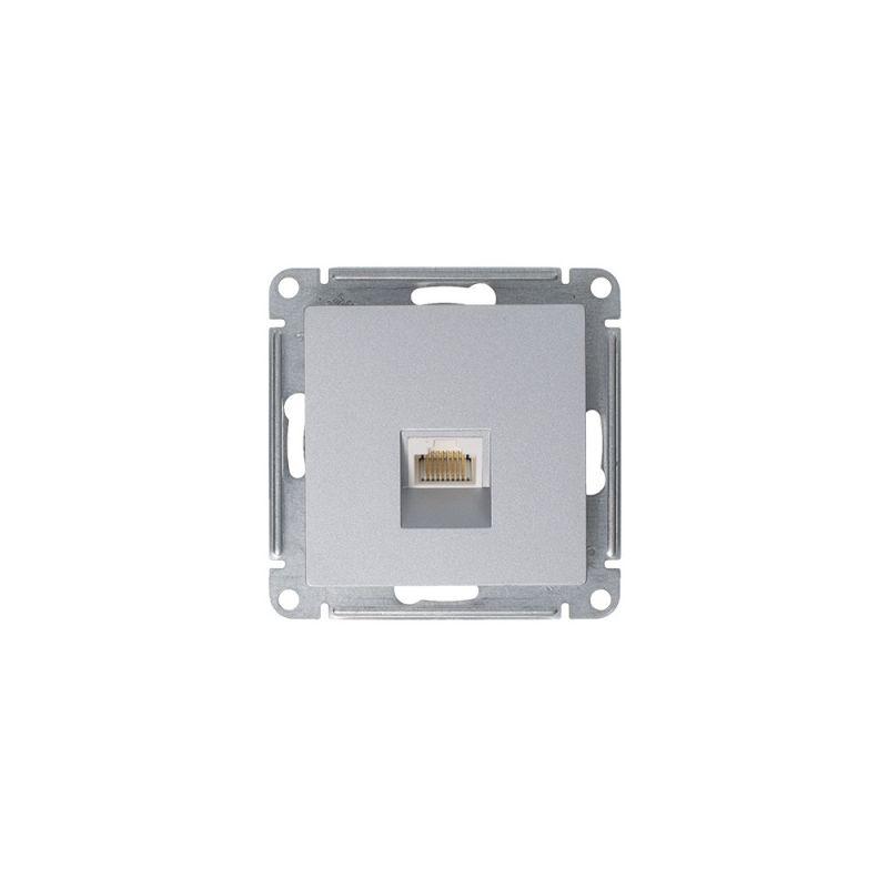 Розетка компьютерная 1-м AtlasDesign RJ45 кат.5E механизм алюм. — изображение 4