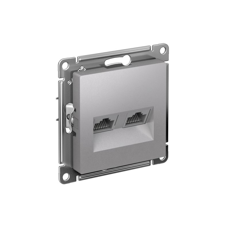 Розетка компьютерная 2-м AtlasDesign RJ45 кат.5E механизм алюм.