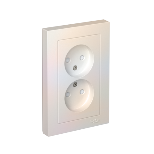 Розетка 2-м СП AtlasDesign 16А IP20 без заземл. защ. шторки в сборе жемчуж.