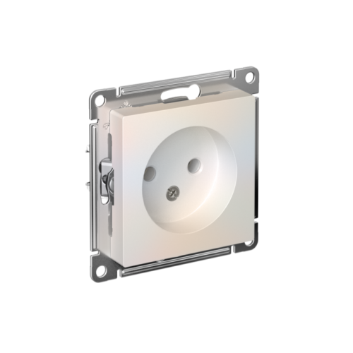 Розетка 1-м СП AtlasDesign 16А IP20 без заземл. без защ. шторок механизм жемчуж.
