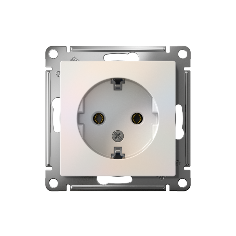 Розетка 1-м СП AtlasDesign 16А IP20 с заземл. механизм жемчуж. — изображение 2