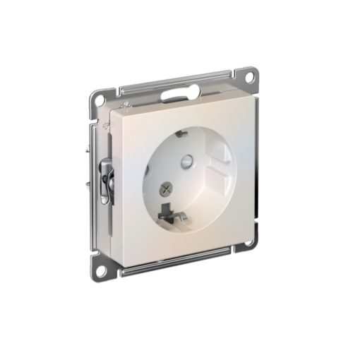Розетка 1-м СП AtlasDesign 16А IP20 с заземл. защ. шторки механизм жемчуж.