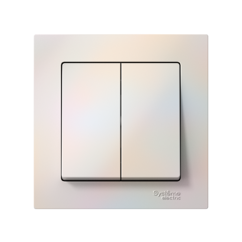 Выключатель 2-кл. СП AtlasDesign 10А IP20 (сх. 5) 10AX в сборе жемчуж. — изображение 2