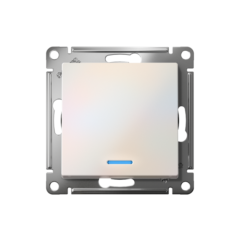 Переключатель проходной 1-кл. СП AtlasDesign 10А IP20 (сх. 6а) 10AX с подсветкой механизм жемчуж. — изображение 2