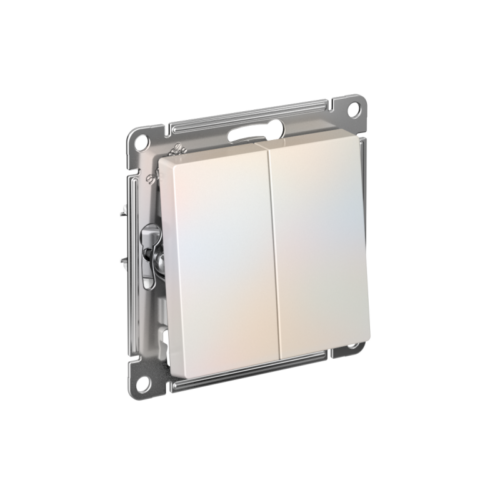 Переключатель проходной 2-кл. СП AtlasDesign 10А IP20 (сх. 6/2) 10AX механизм жемчуж.