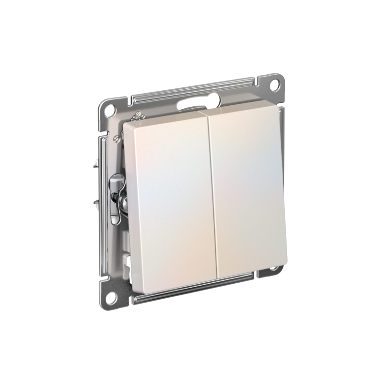 Переключатель проходной 2-кл. СП AtlasDesign 10А IP20 (сх. 6/2) 10AX механизм жемчуж.