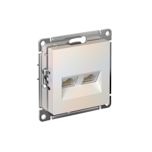 Розетка компьютерная 2-м AtlasDesign RJ45 кат.5E механизм жемчуж.