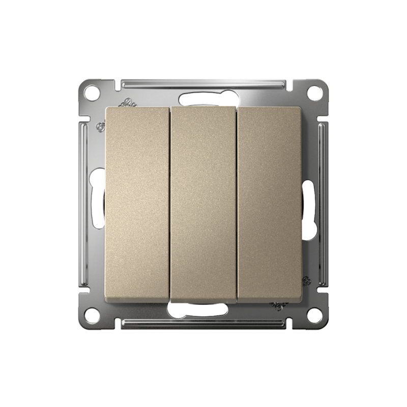 Выключатель 3-кл. СП AtlasDesign 10А IP20 (сх. 1+1+1) 10AX механизм шампань — изображение 2