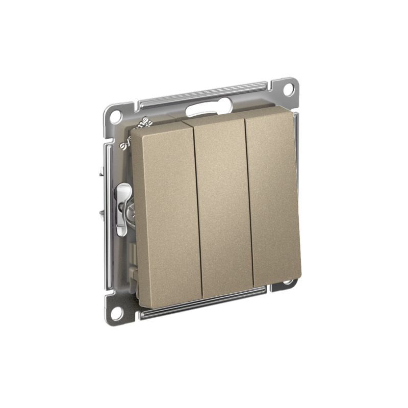 Выключатель 3-кл. СП AtlasDesign 10А IP20 (сх. 1+1+1) 10AX механизм шампань