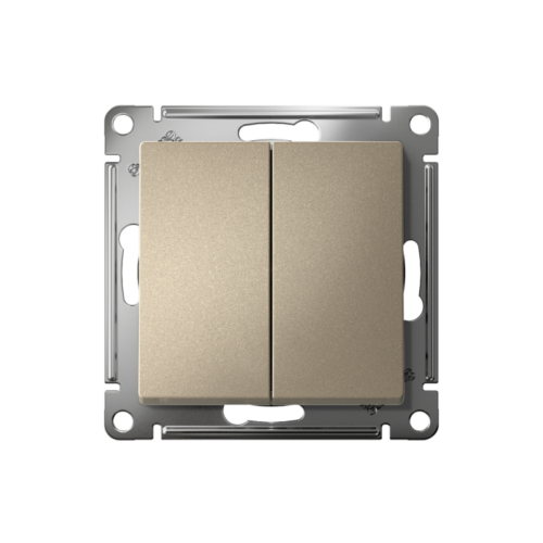 Переключатель проходной 2-кл. СП AtlasDesign 10А IP20 (сх. 6/2) 10AX механизм шампань