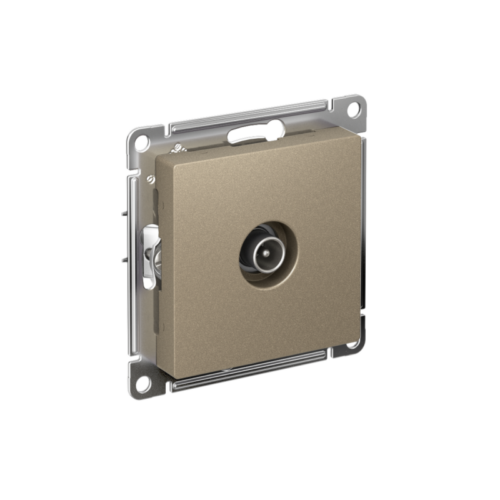 Розетка телевизионная оконечная TV AtlasDesign 1дБ механизм шампань