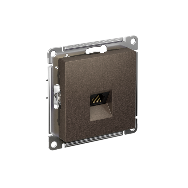 Розетка компьютерная AtlasDesign RJ45 кат.5E механизм мокко