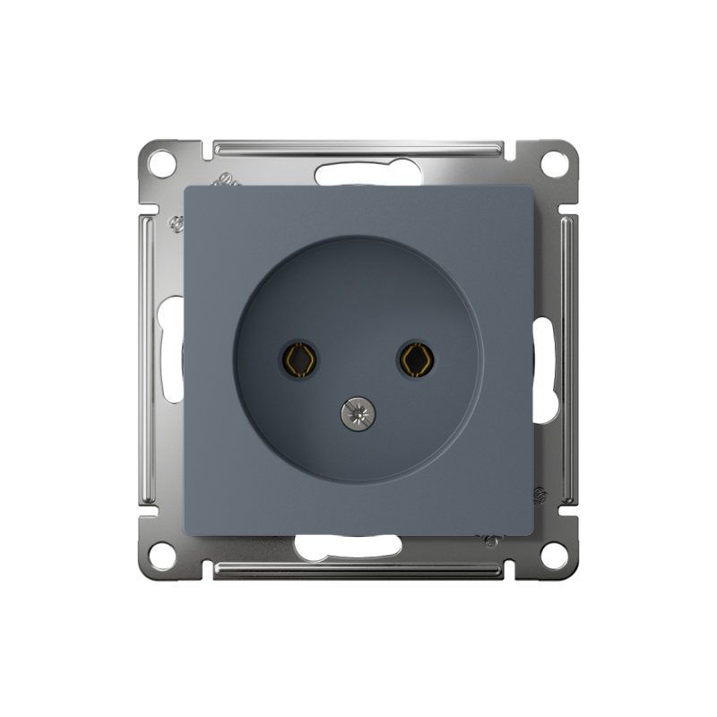 Розетка 1-м СП AtlasDesign 16А IP20 без заземл. без защ. шторок механизм грифель — изображение 2