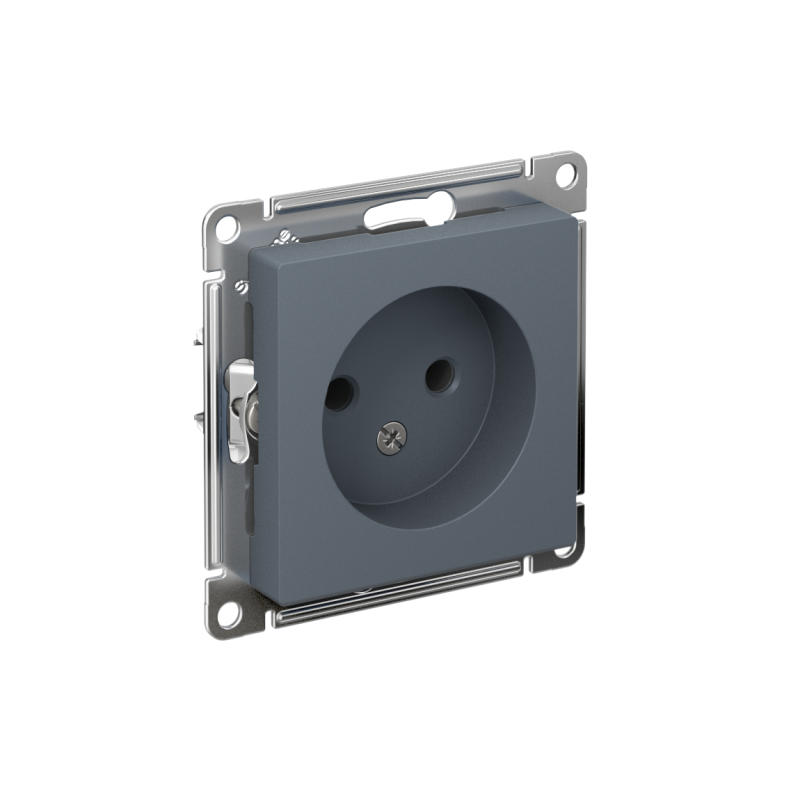 Розетка 1-м СП AtlasDesign 16А IP20 без заземл. без защ. шторок механизм грифель