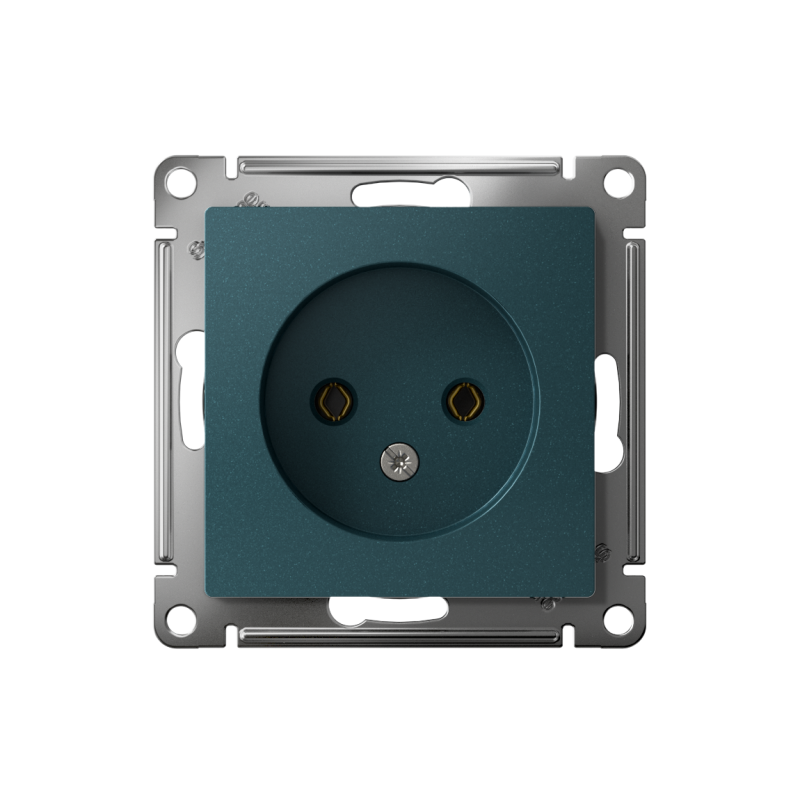 Розетка 1-м СП AtlasDesign 16А IP20 без заземл. без защ. шторок механизм изумруд — изображение 2