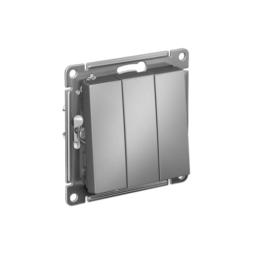 Выключатель 3-кл. СП AtlasDesign 10А IP20 (сх. 1+1+1) 10AX механизм сталь