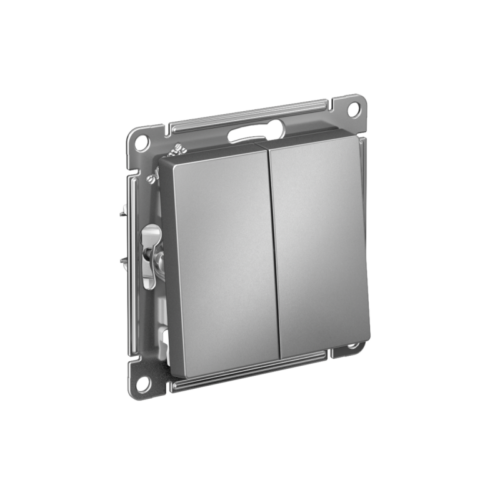 Выключатель 2-кл. СП AtlasDesign 10А IP20 (сх. 5) 10AX механизм сталь