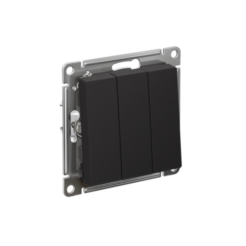 Выключатель 3-кл. СП AtlasDesign 10А IP20 (сх. 1+1+1) 10AX механизм карбон