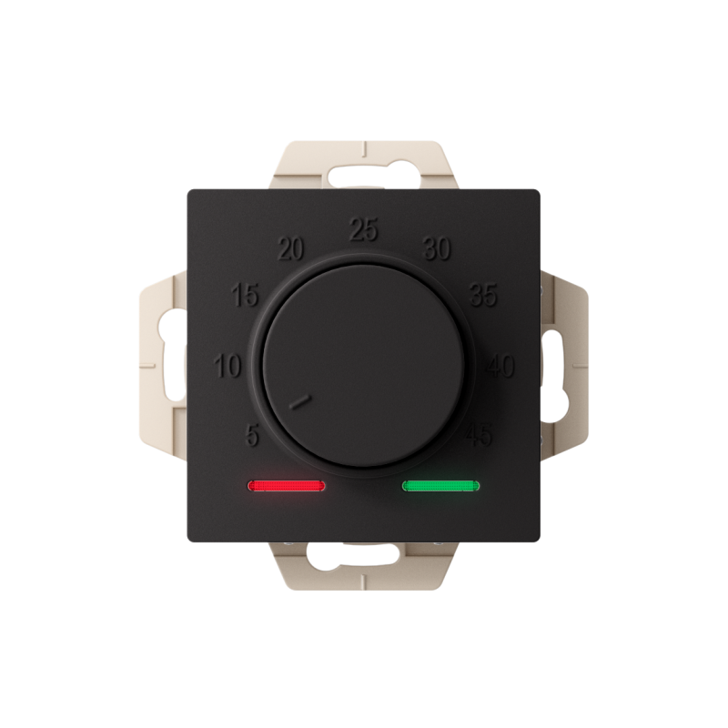 Механизм термостата AtlasDesign 10А электрон. для теплого пола с выносным датчиком +5град.C +45град.C в сборе карбон SchE — изображение 2