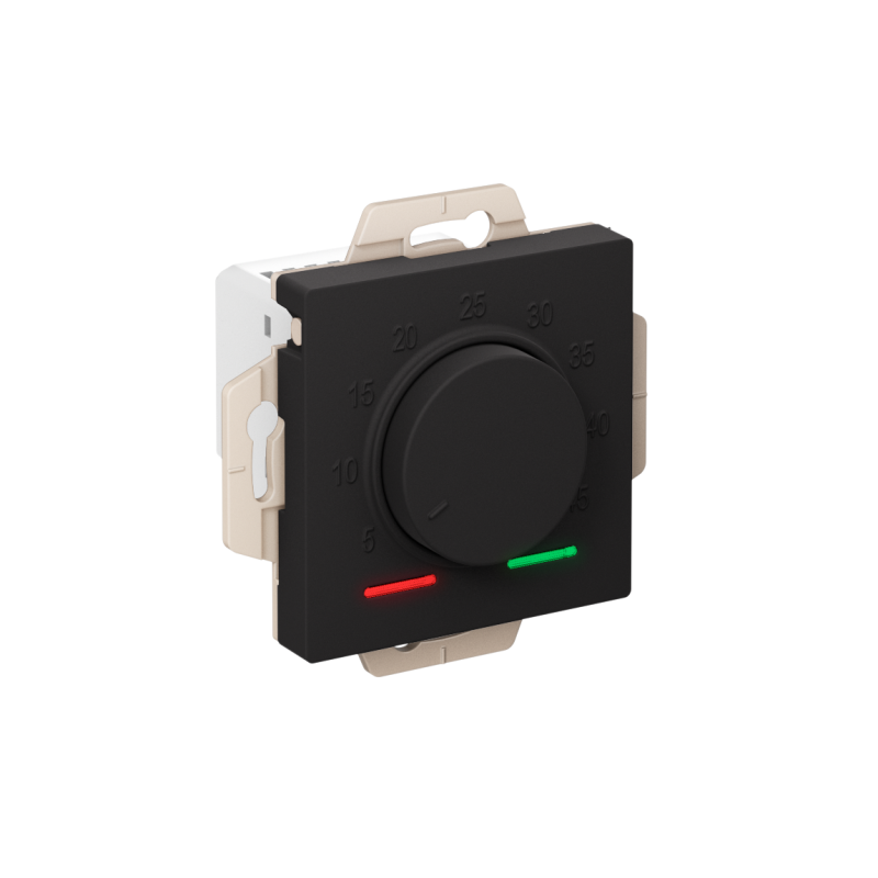 Механизм термостата AtlasDesign 10А электрон. для теплого пола с выносным датчиком +5град.C +45град.C в сборе карбон SchE