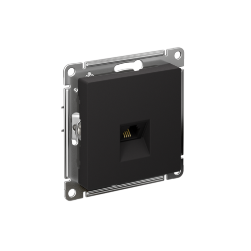 Розетка телефонная 1-м СП AtlasDesign RJ11 механизм карбон