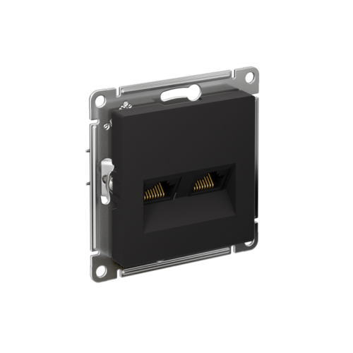 Розетка компьютерная 2-м AtlasDesign RJ45 кат.5E механизм карбон