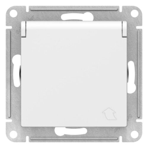 Розетка AtlasDesign 16А IP20 с заземл. защ. шторки с крышкой механизм лотос