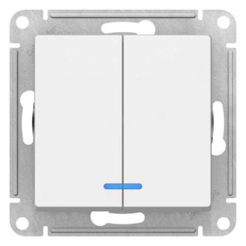 Выключатель 2-кл. AtlasDesign (сх. 5а) 10AX с подсветкой механизм лотос