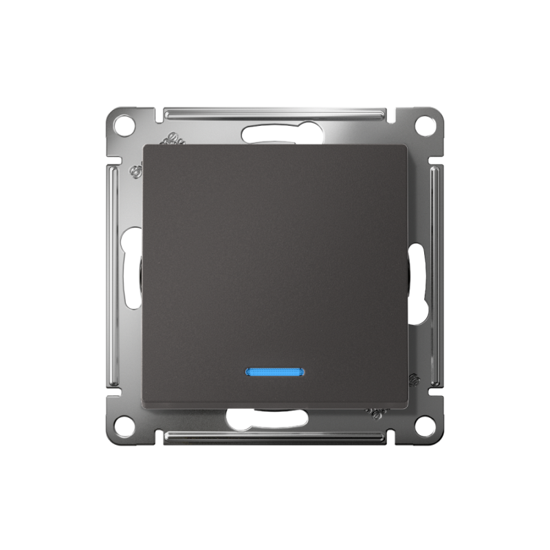 Выключатель 1-кл. AtlasDesign (сх. 1а) 10AX с подсветкой механизм базальт — изображение 2