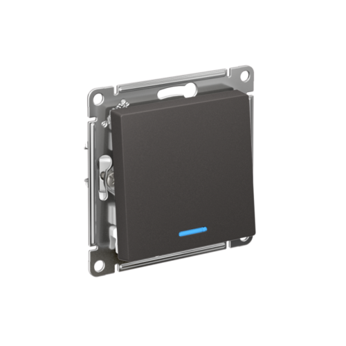 Выключатель 1-кл. AtlasDesign (сх. 1а) 10AX с подсветкой механизм базальт