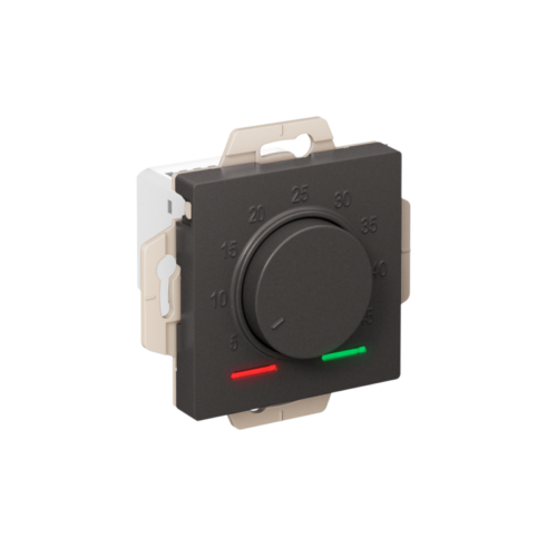 Термостат теплого пола электронный AtlasDesign 10А с датчиком механизм базальт